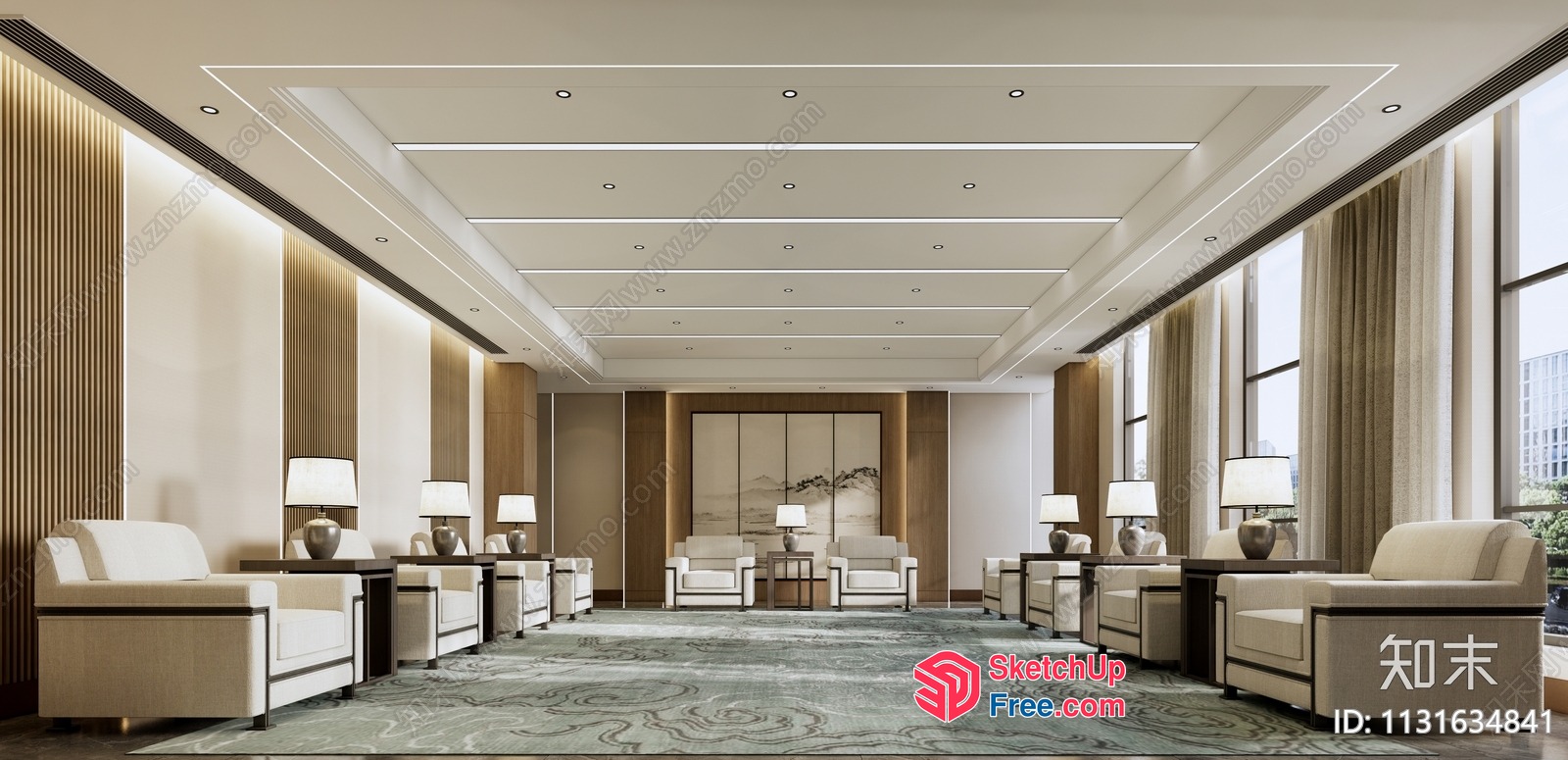 Modern Interior Design With Elegant Furniture And Lighting 3D SketchUp File