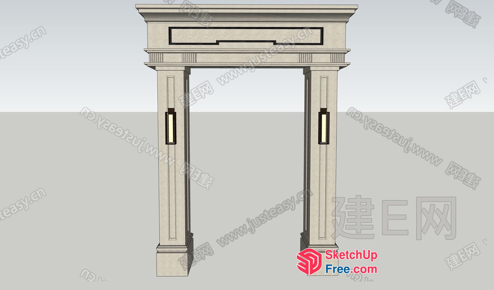Classic Moulding Pillar Archway 3D SketchUp File