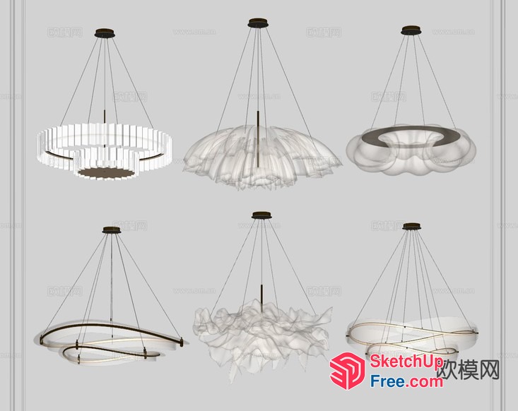 Modern Chandelier Designs For Elegant Spaces 3D SketchUp File