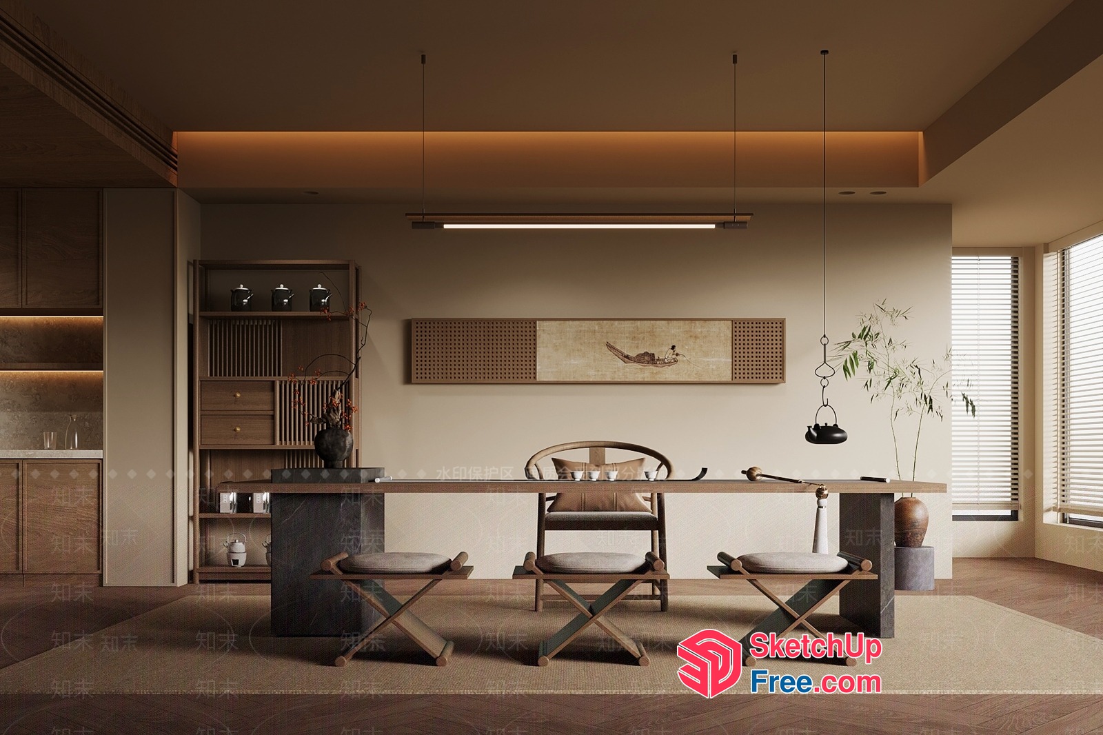 Elegant And Sophisticated Office Interior 3D SketchUp File