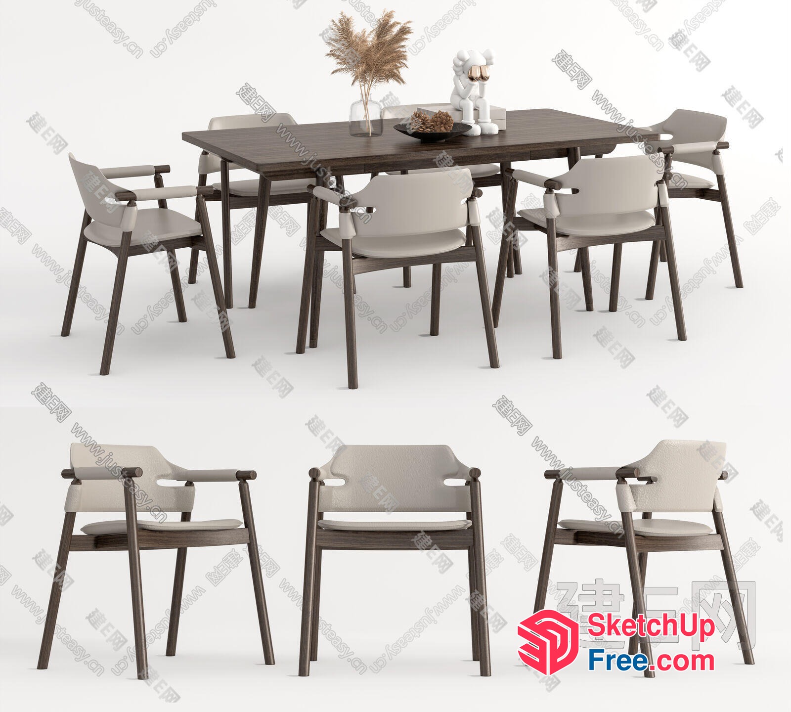 Modern Minimalist Dining Room Furniture 3D SketchUp File