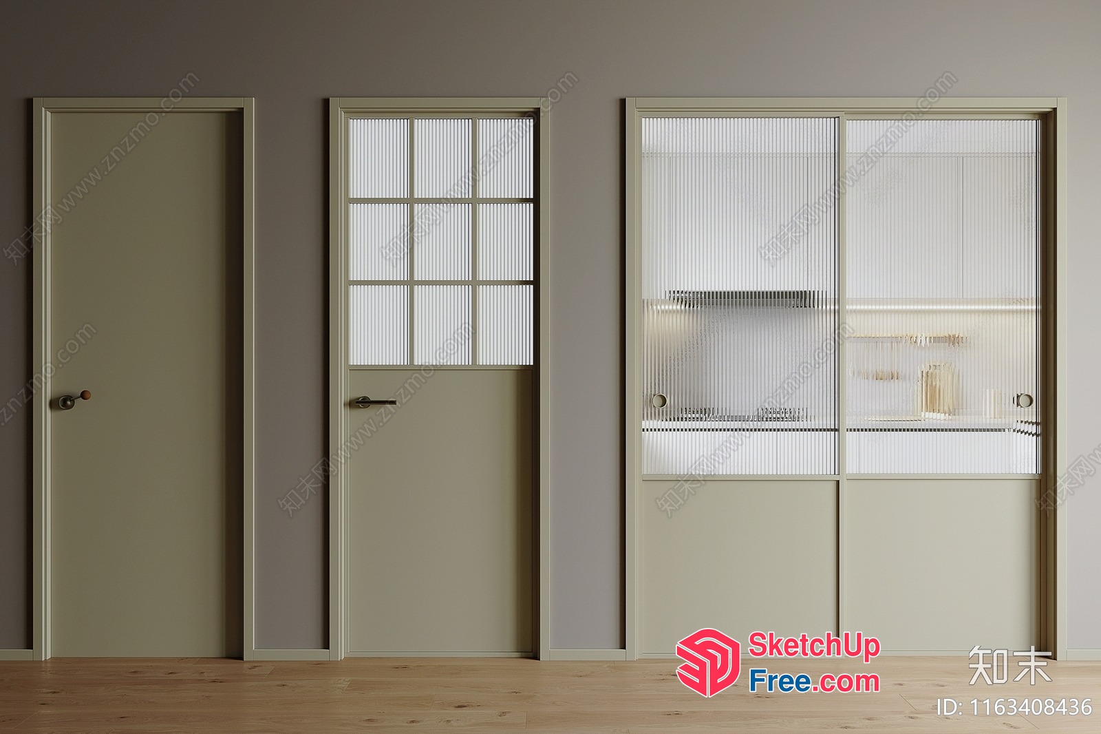 Three Doorways And A Window 3D SketchUp File