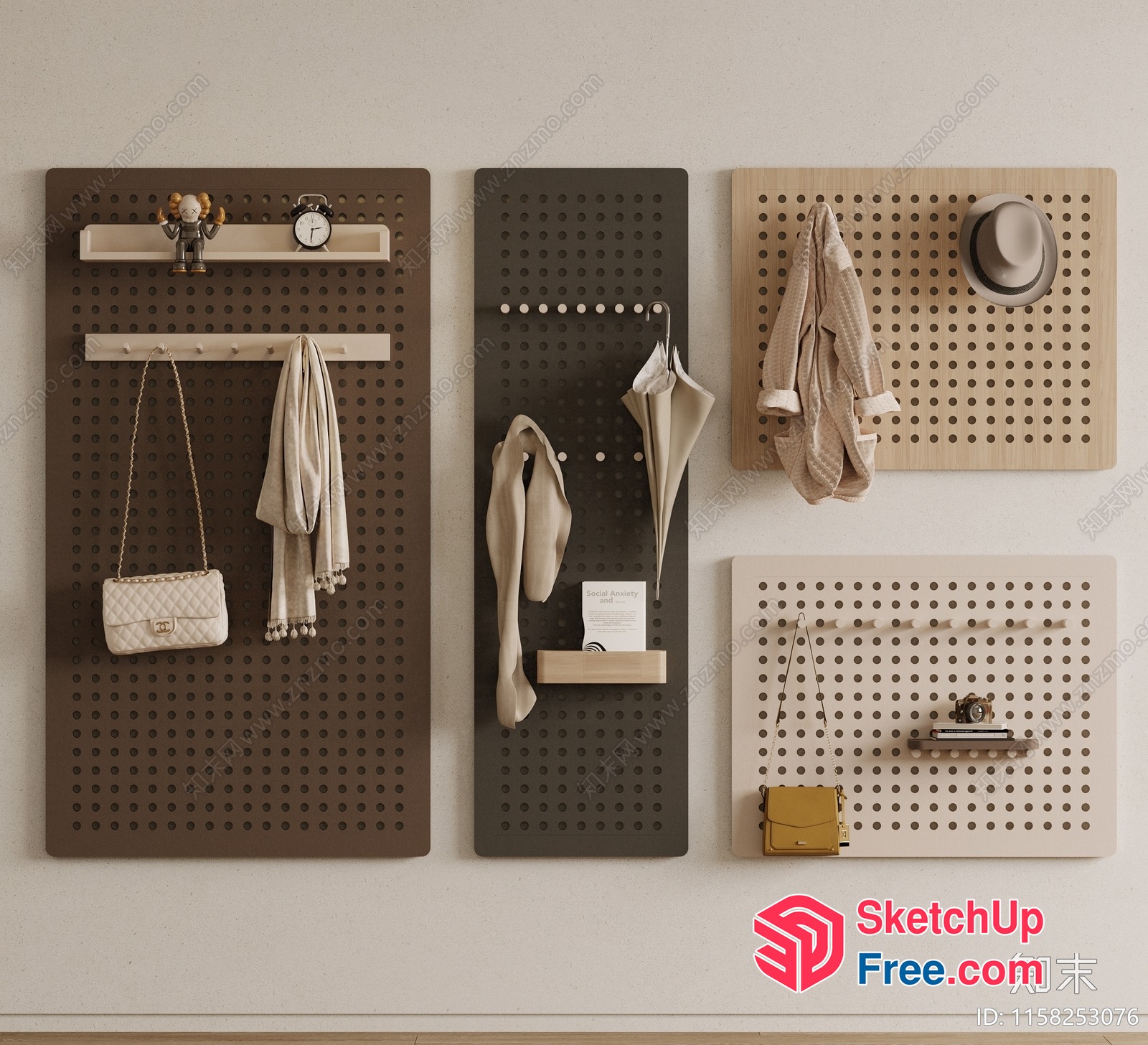 Modern Minimalist Wall Decor With Various Accessories 3D SketchUp File