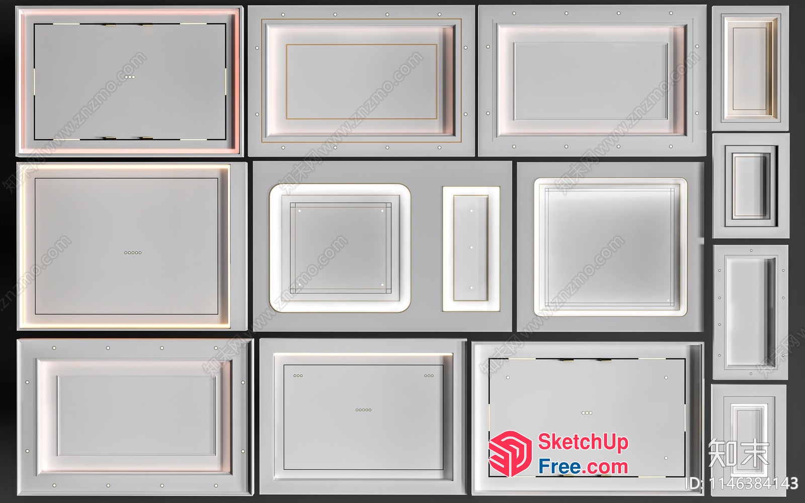 Decorative Wall Panel Designs 3D SketchUp File