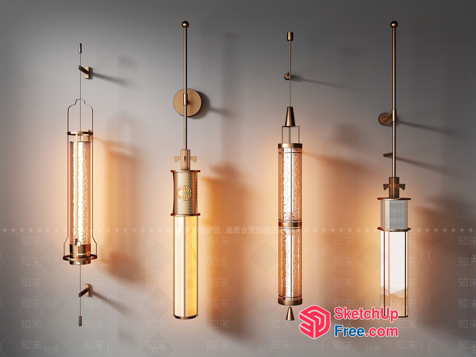 Elegant Hanging Lamps With Ornate Details 3D SketchUp File
