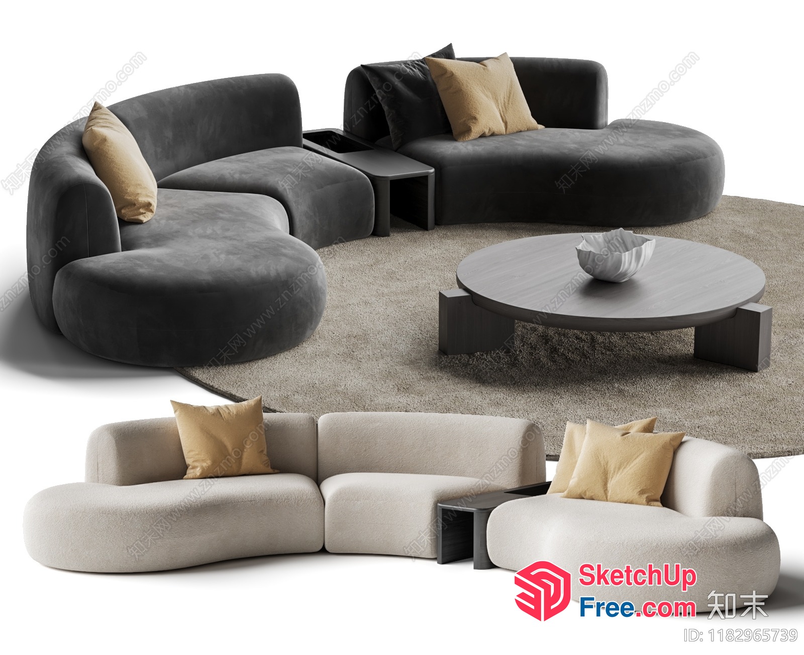 Elegant Living Room Furniture Arrangement 3D SketchUp File