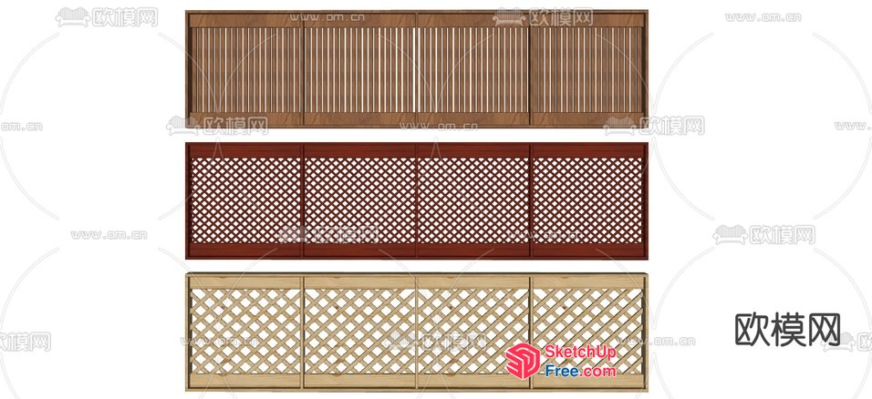 Decorative Wooden Lattice Panels 3D SketchUp File