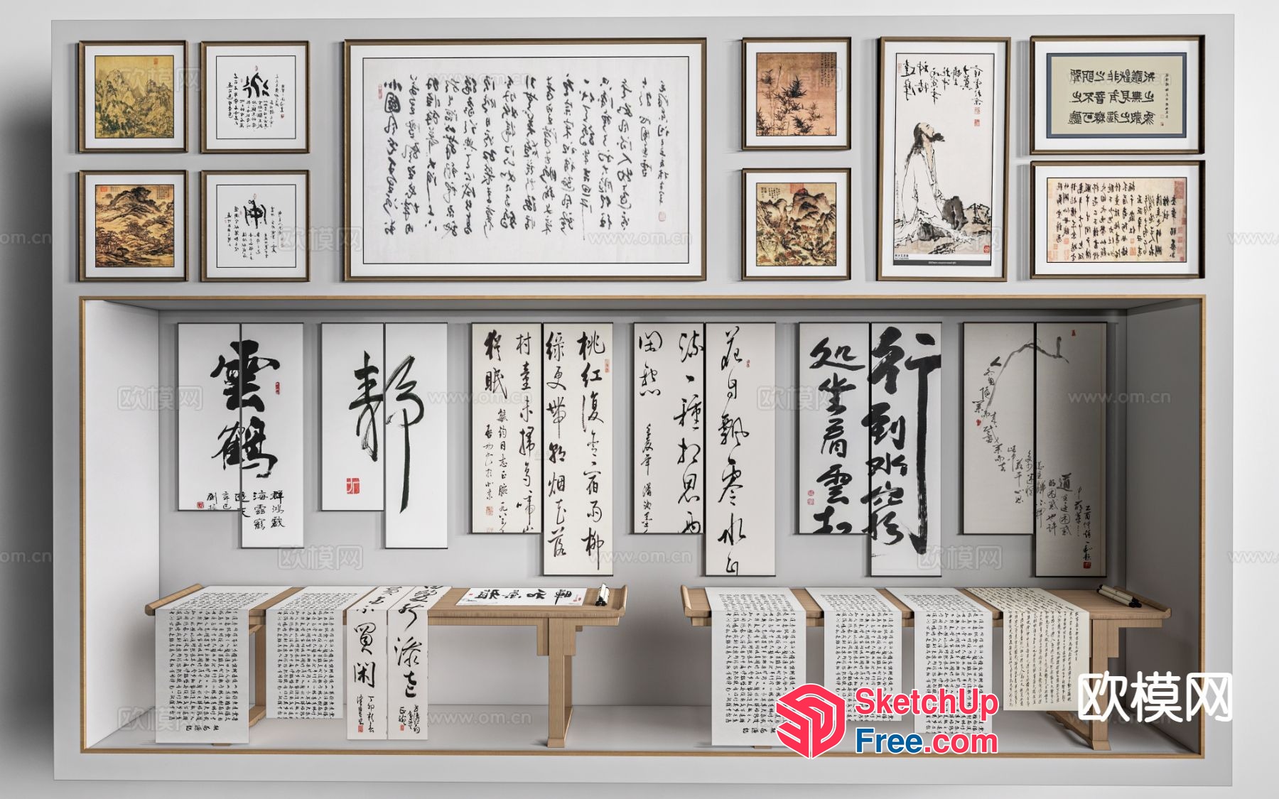 Asian-Inspired Art Gallery 3D SketchUp File