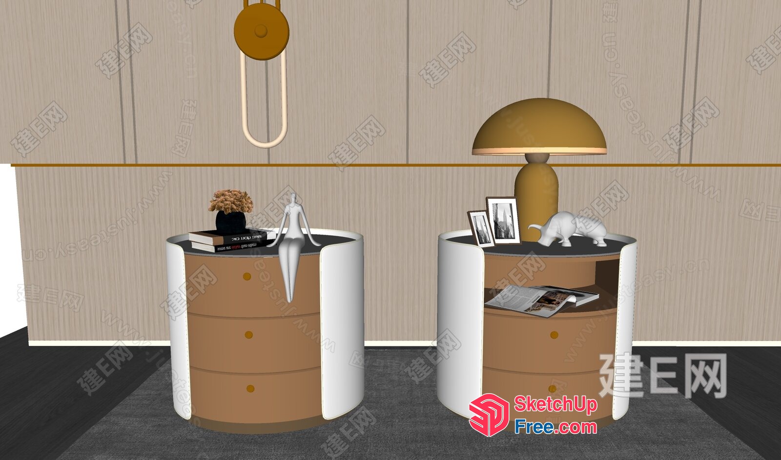 Modern Minimalist Bedroom Furniture Set 3D SketchUp File