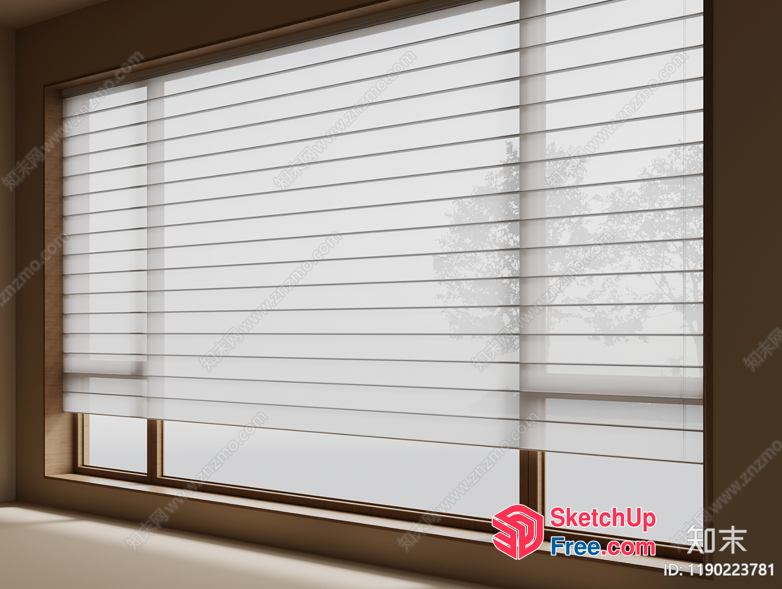 Large Window With Horizontal Blinds 3D SketchUp File