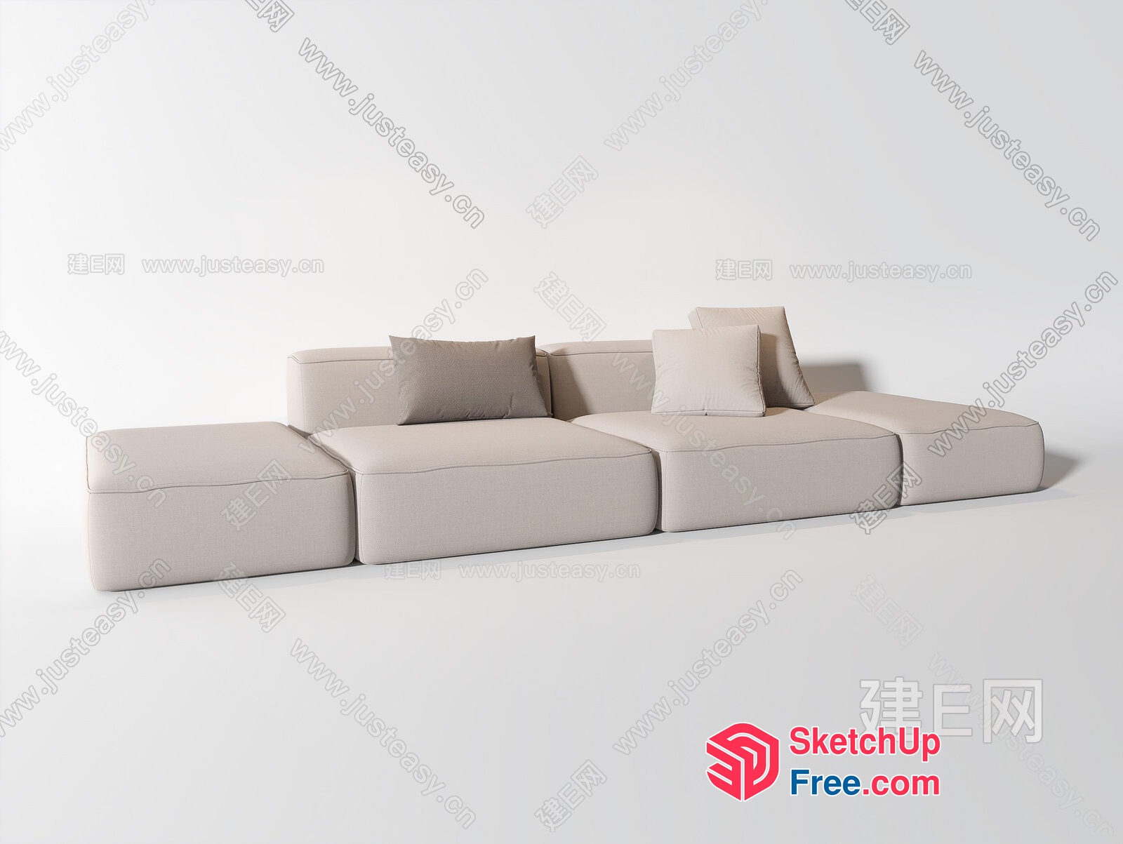 Minimalist Japanese Style Modern Living Room Sofa 3D SketchUp File