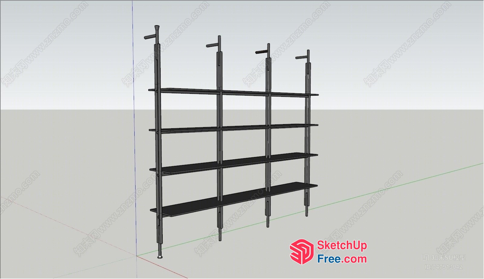 Simple Modern Shelving Unit 3D SketchUp File
