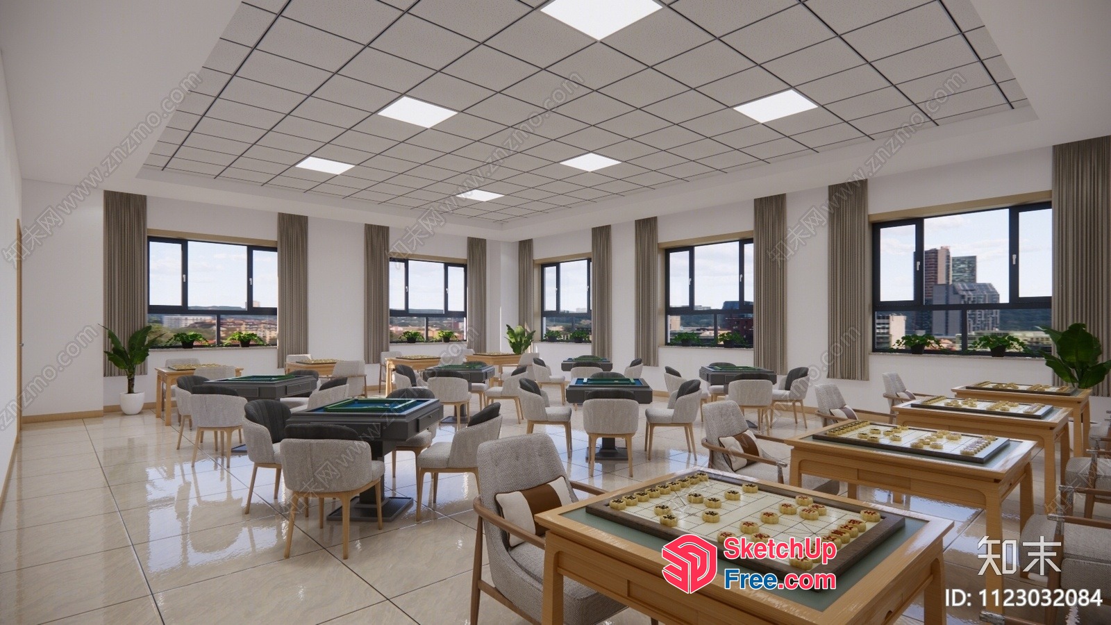 Modern Office Space With Natural Light And Comfortable Seating 3D SketchUp File