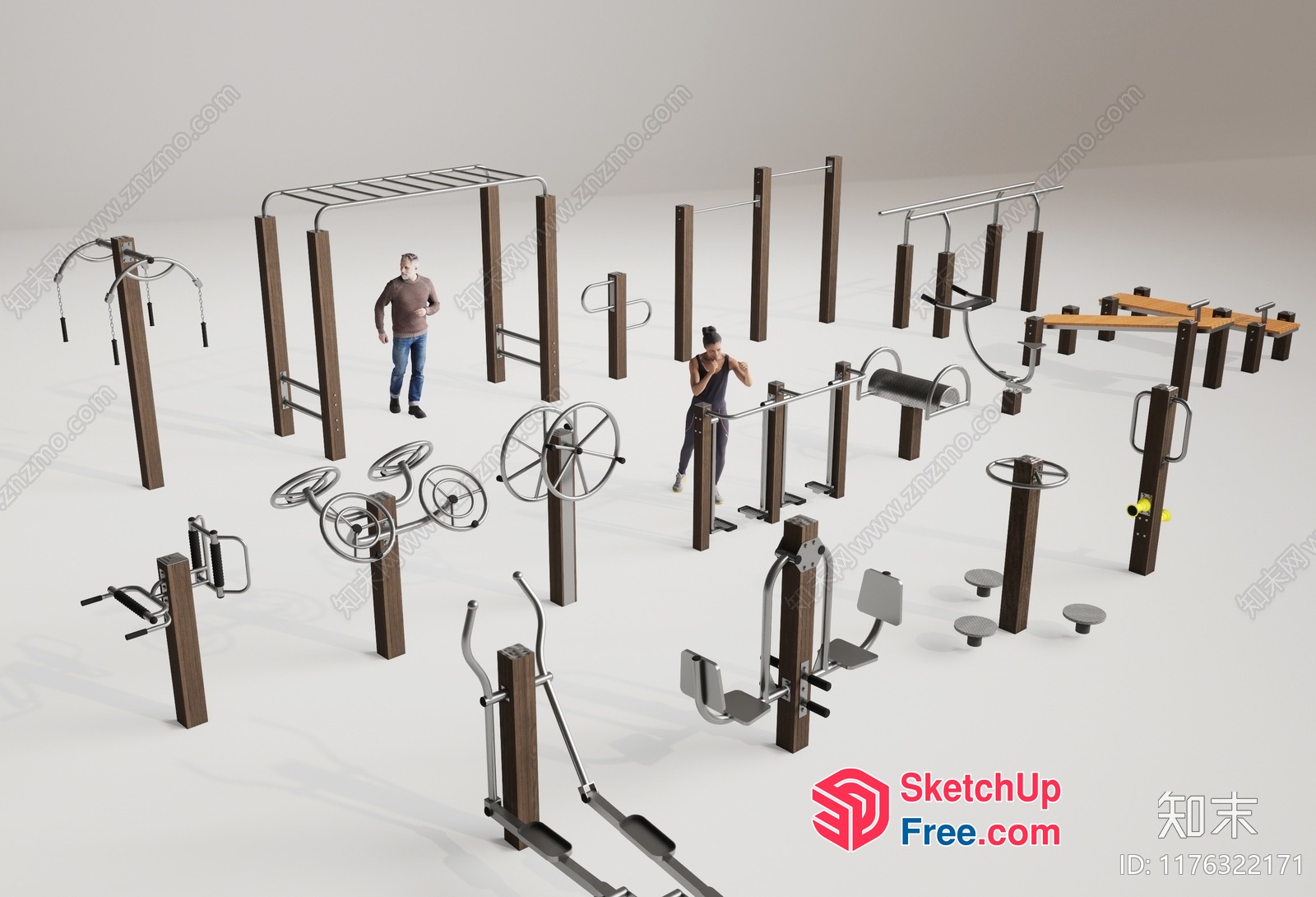 Outdoor Fitness Equipment For Active Lifestyle 3D SketchUp File