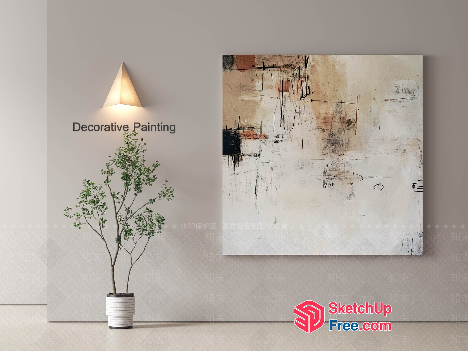 Minimalist Abstract Artwork 3D SketchUp File