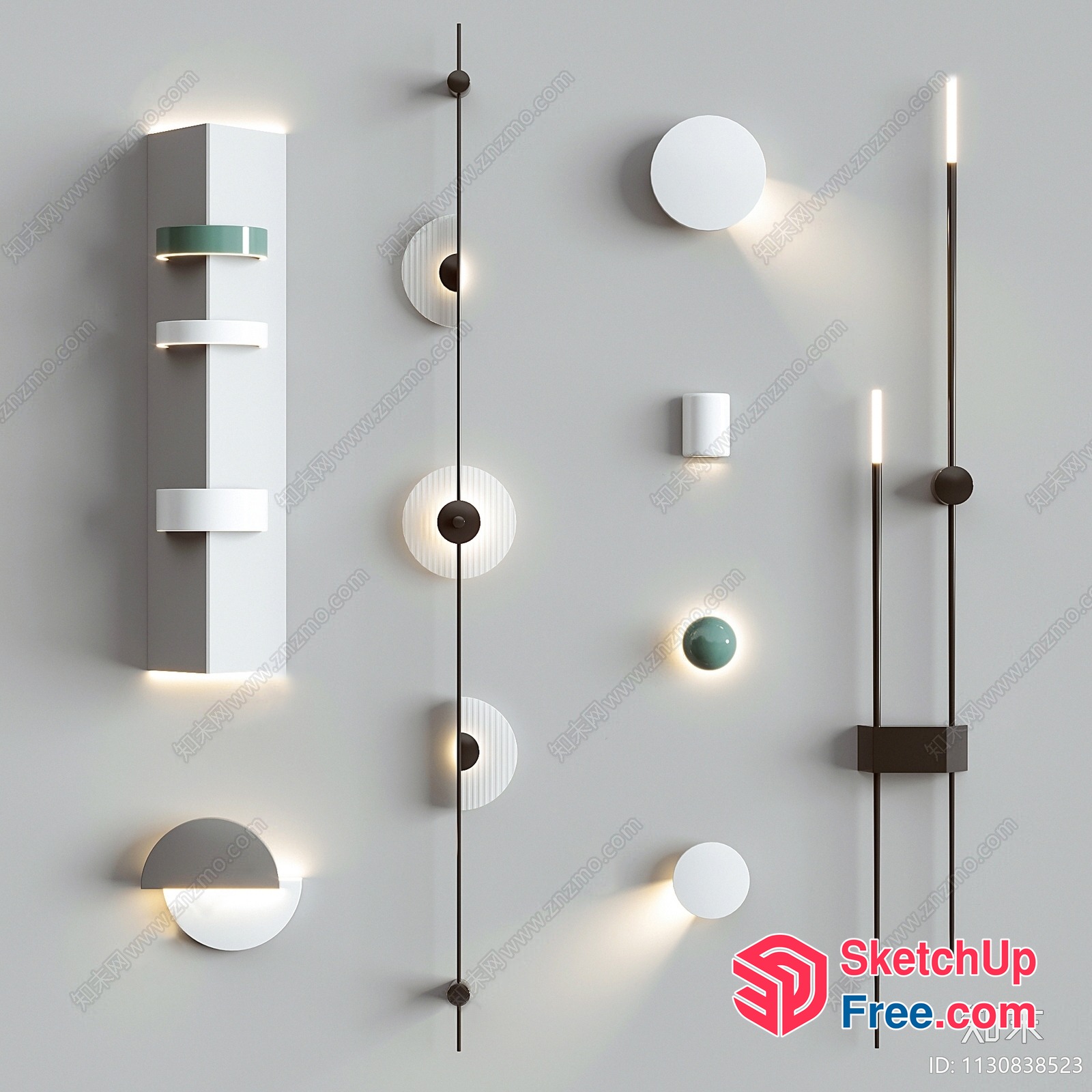 Modern Wall Light Fixtures Collection 3D SketchUp File