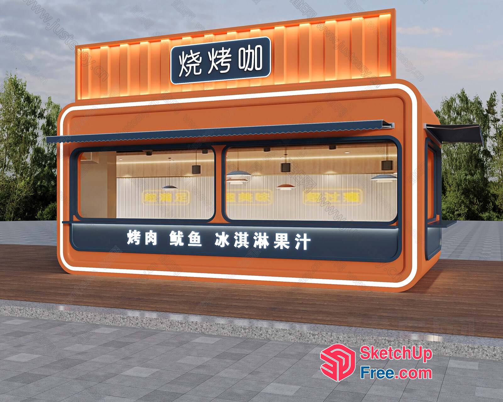 Asian Street Food Stall 3D SketchUp File