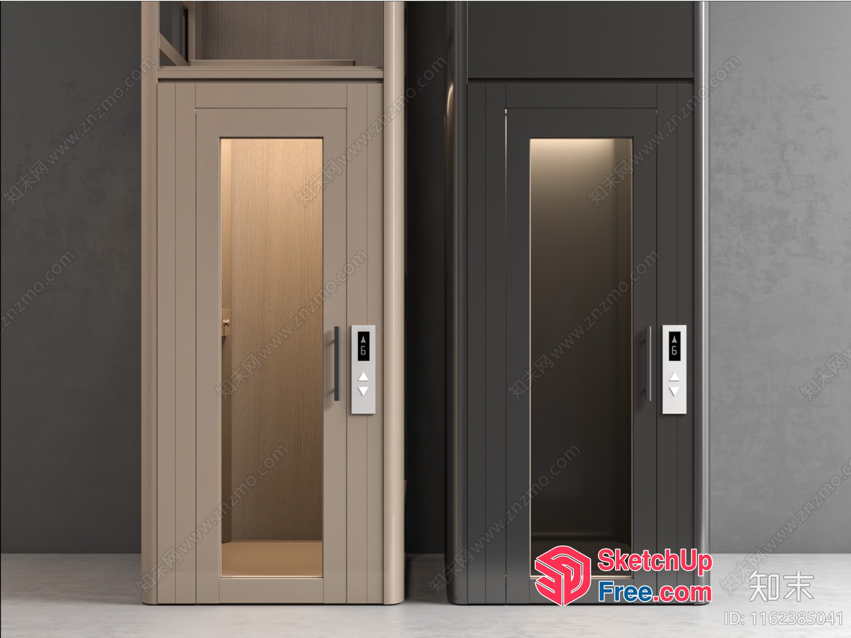 Elevators With Glass Doors And Modern Design 3D SketchUp File