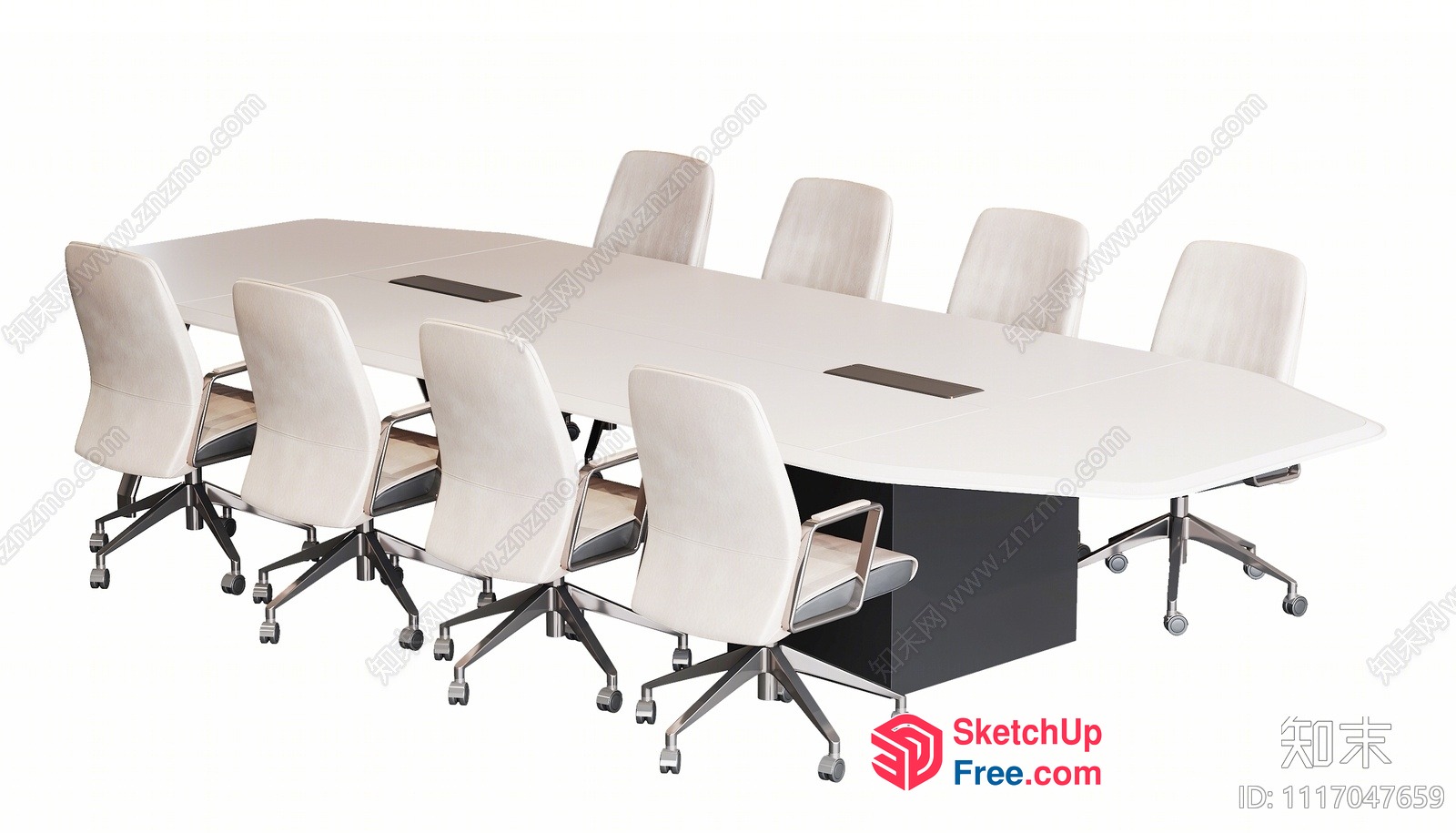 Modern Conference Table With Sleek Chairs 3D SketchUp File