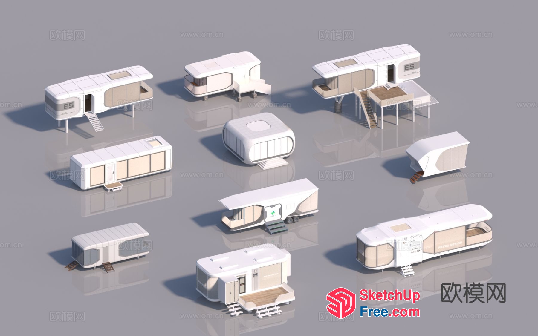 Futuristic Mobile Living Spaces 3D SketchUp File