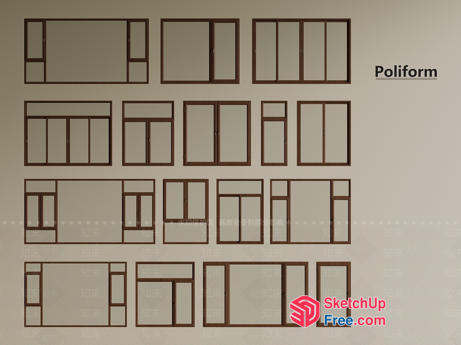 Poliform Window Frames 3D SketchUp File