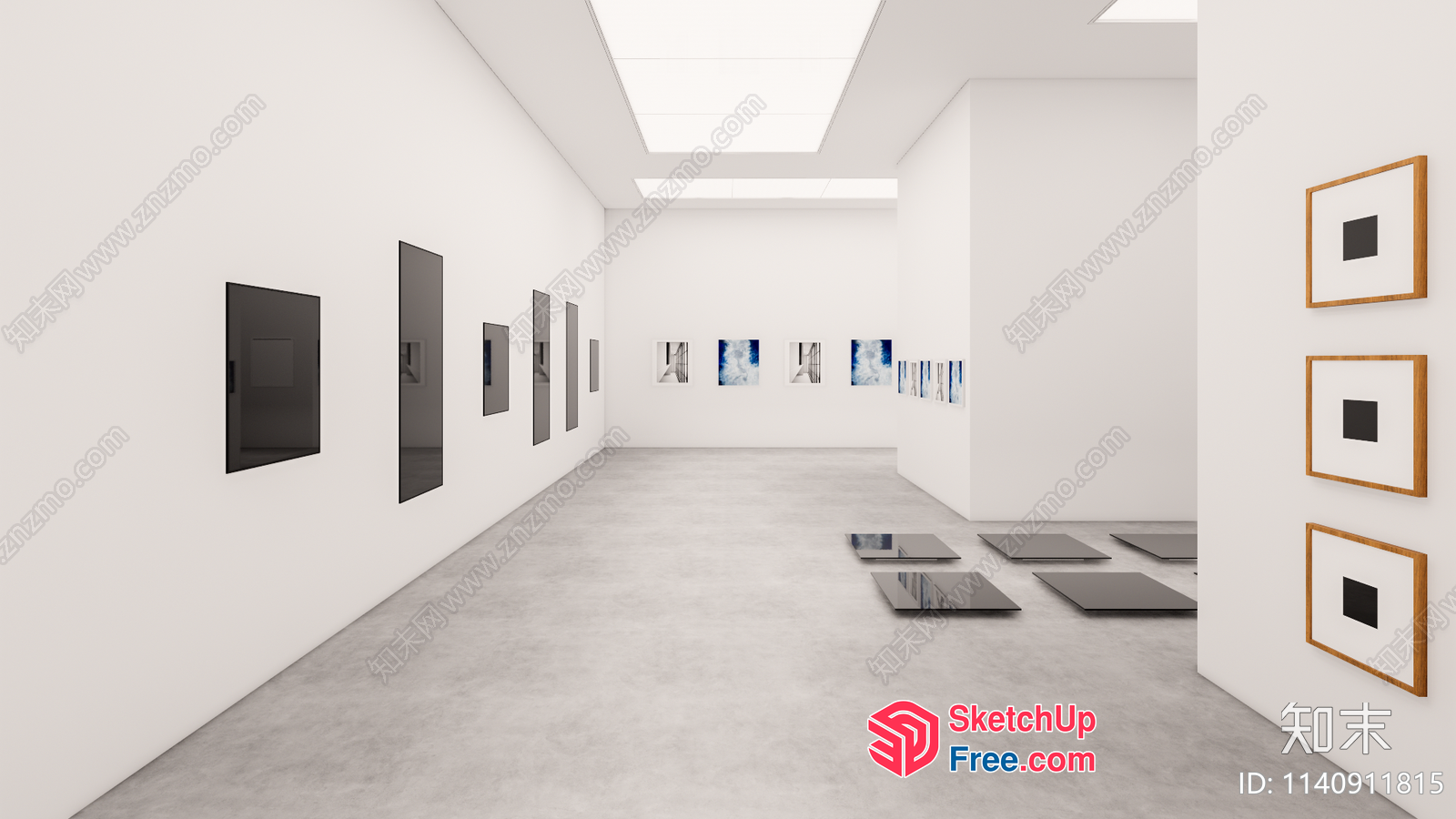 Contemporary Minimalist Art Gallery 3D SketchUp File