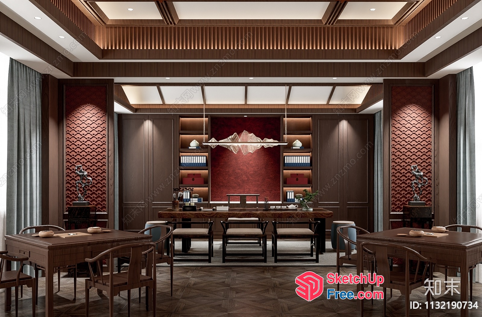 Luxurious Modern Asian Dining Room 3D SketchUp File