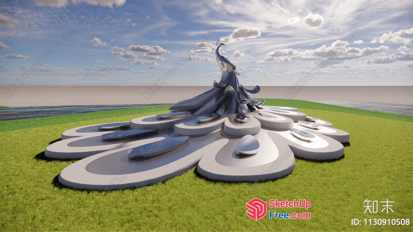 Exterior Sculpture Of A Woman Dancing In A Flowing Robe 3D SketchUp File