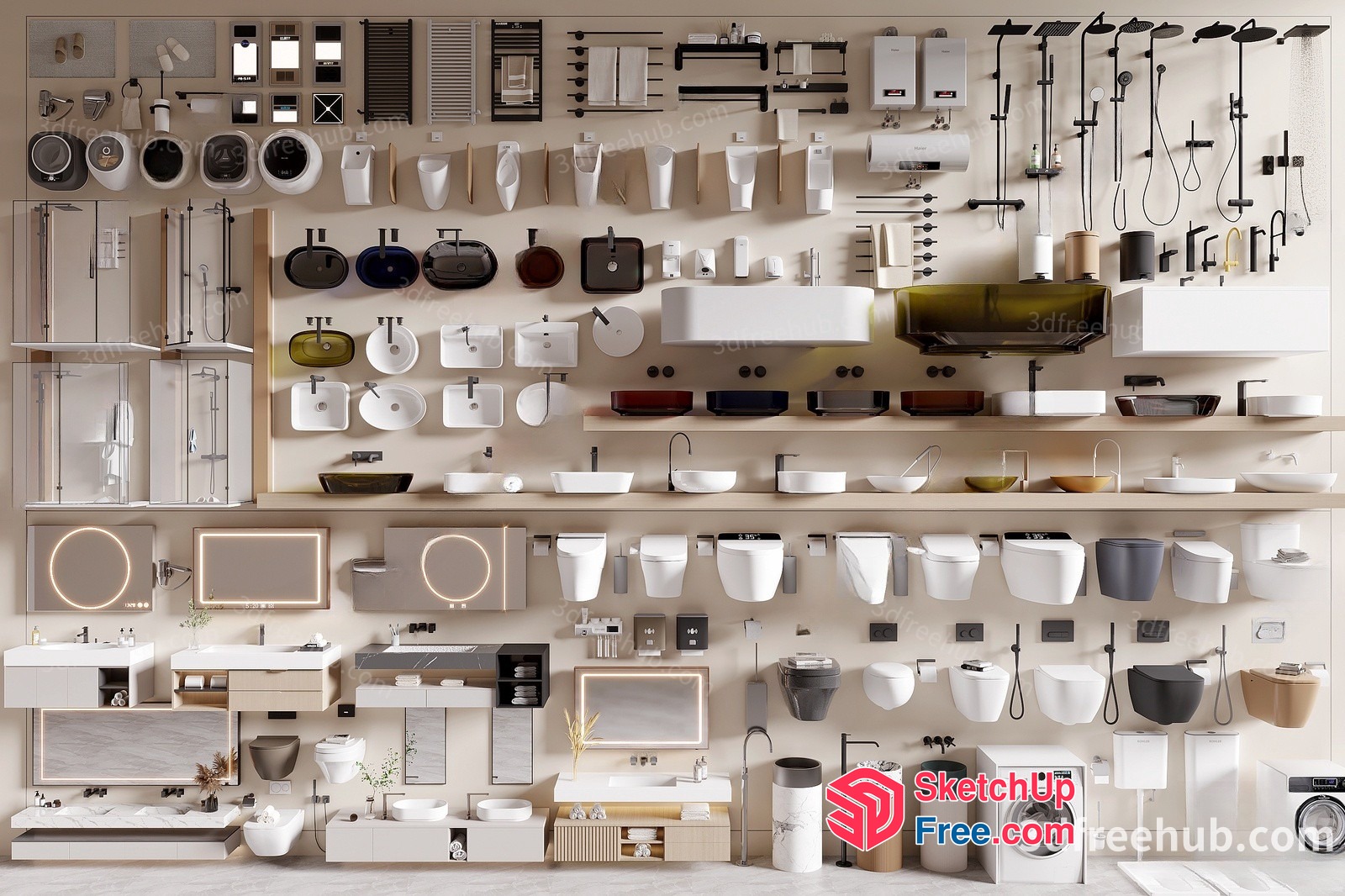 Bathroom Fixtures Collection 3D SketchUp File