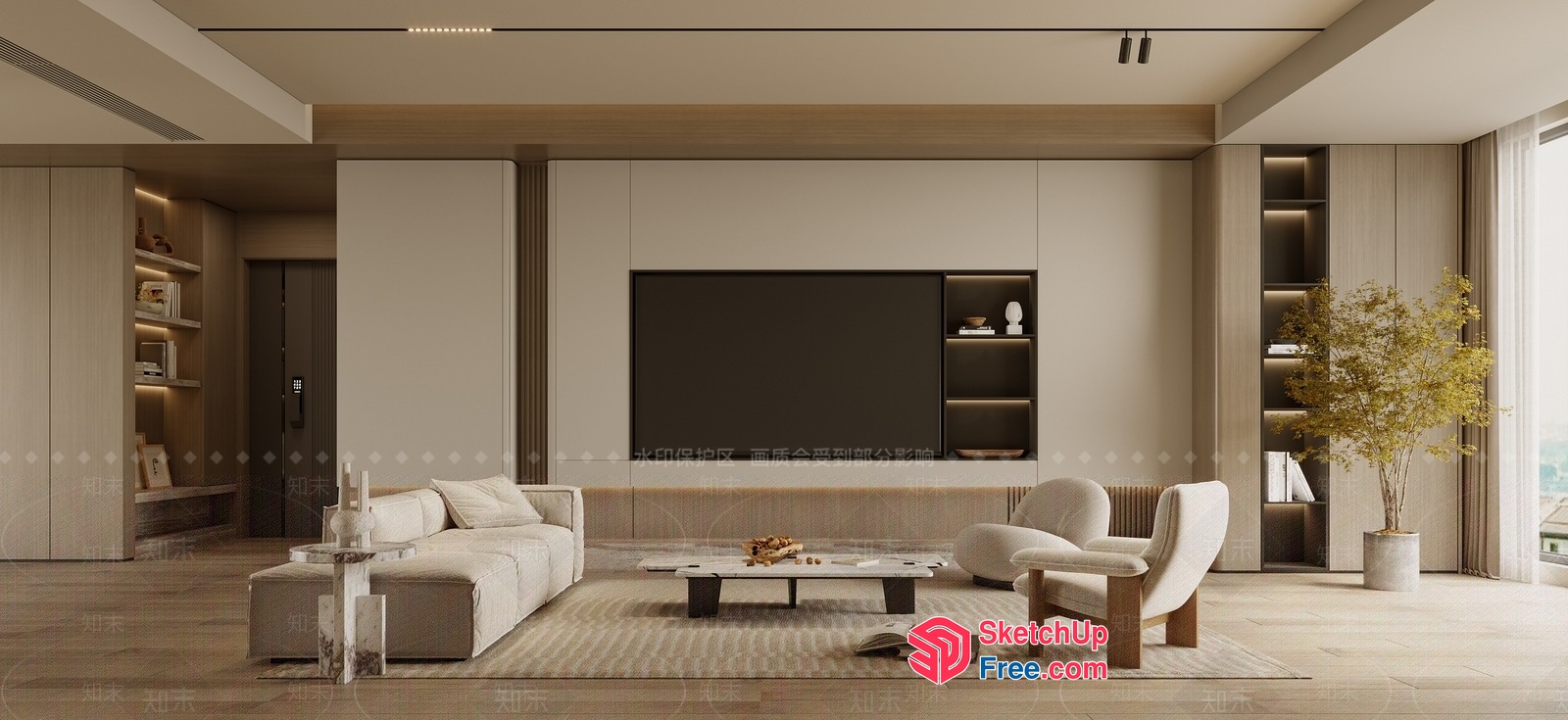 Elegant And Modern Living Room Design 3D SketchUp File