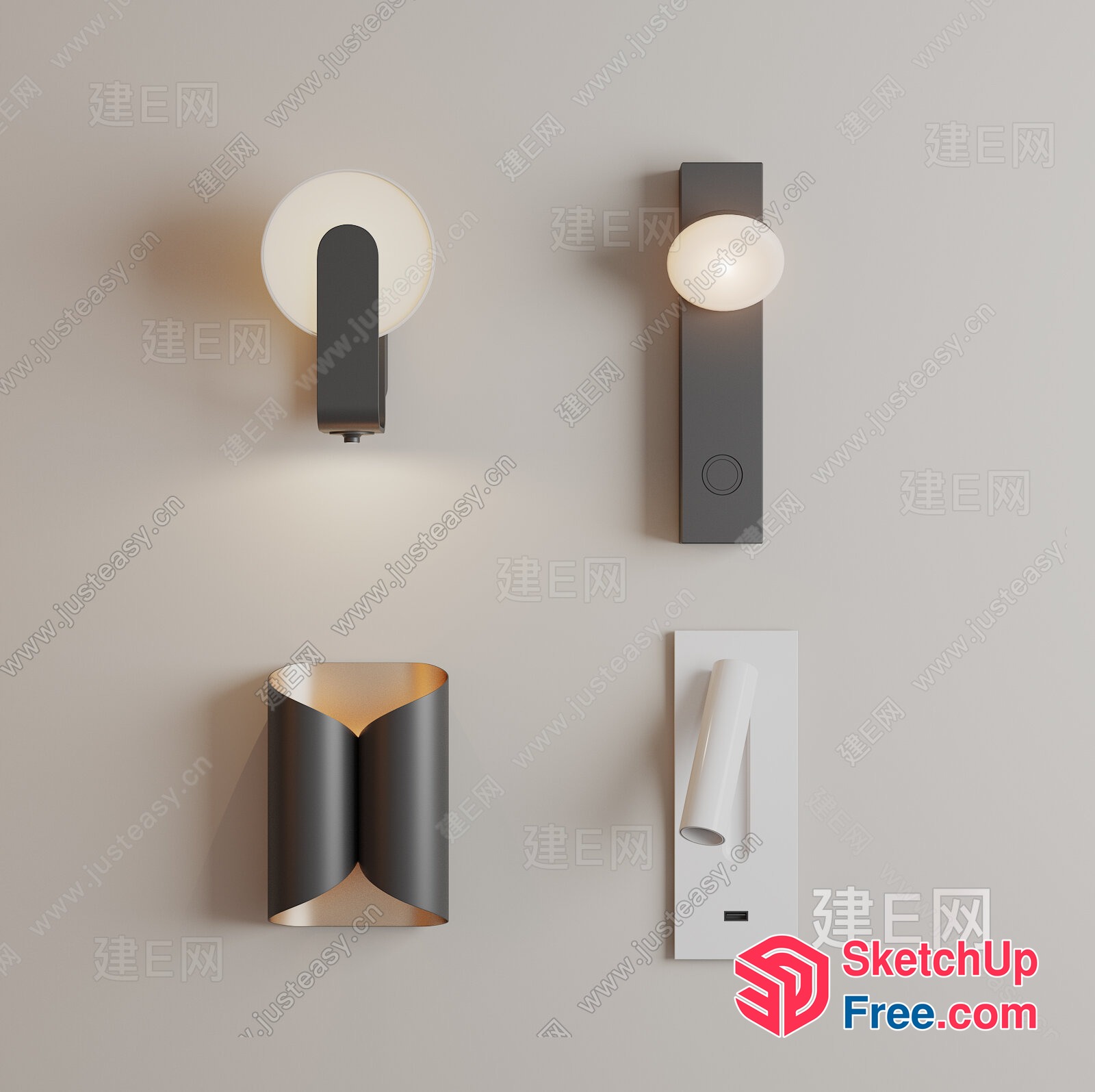 Modern Minimalist Wall Lights 3D SketchUp File