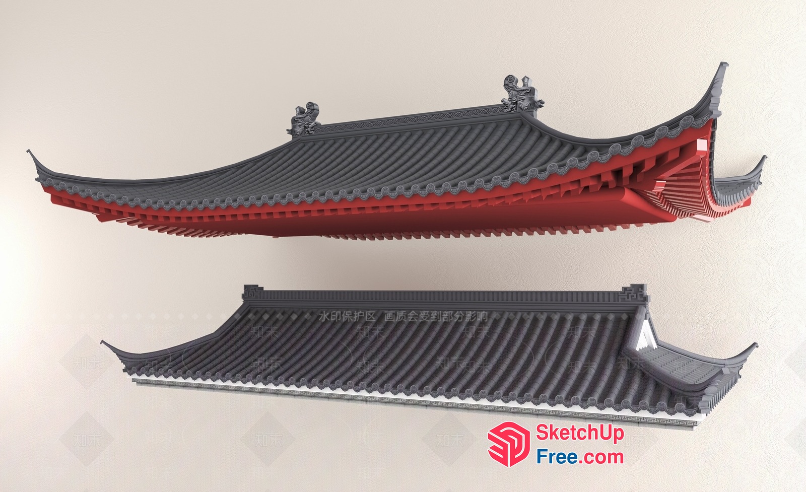 Traditional Asian Roof Design 3D SketchUp File
