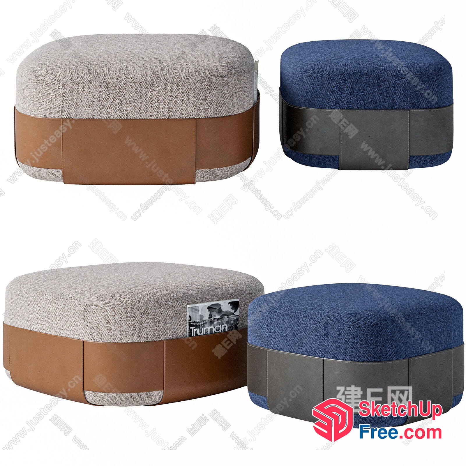 Decorative Round Ottoman 3D SketchUp File