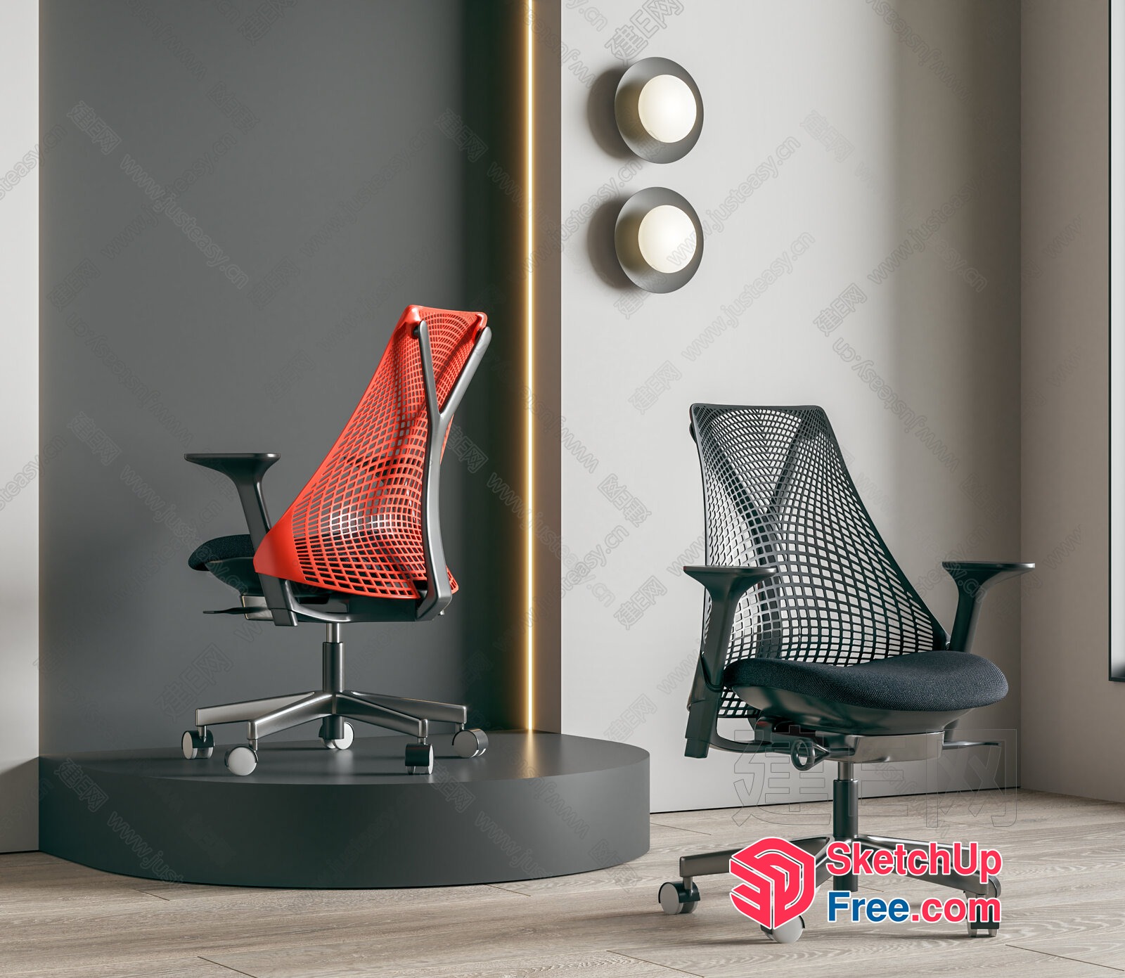 Modern Office Chairs With Unique Mesh Designs And Ergonomic Features 3D SketchUp File