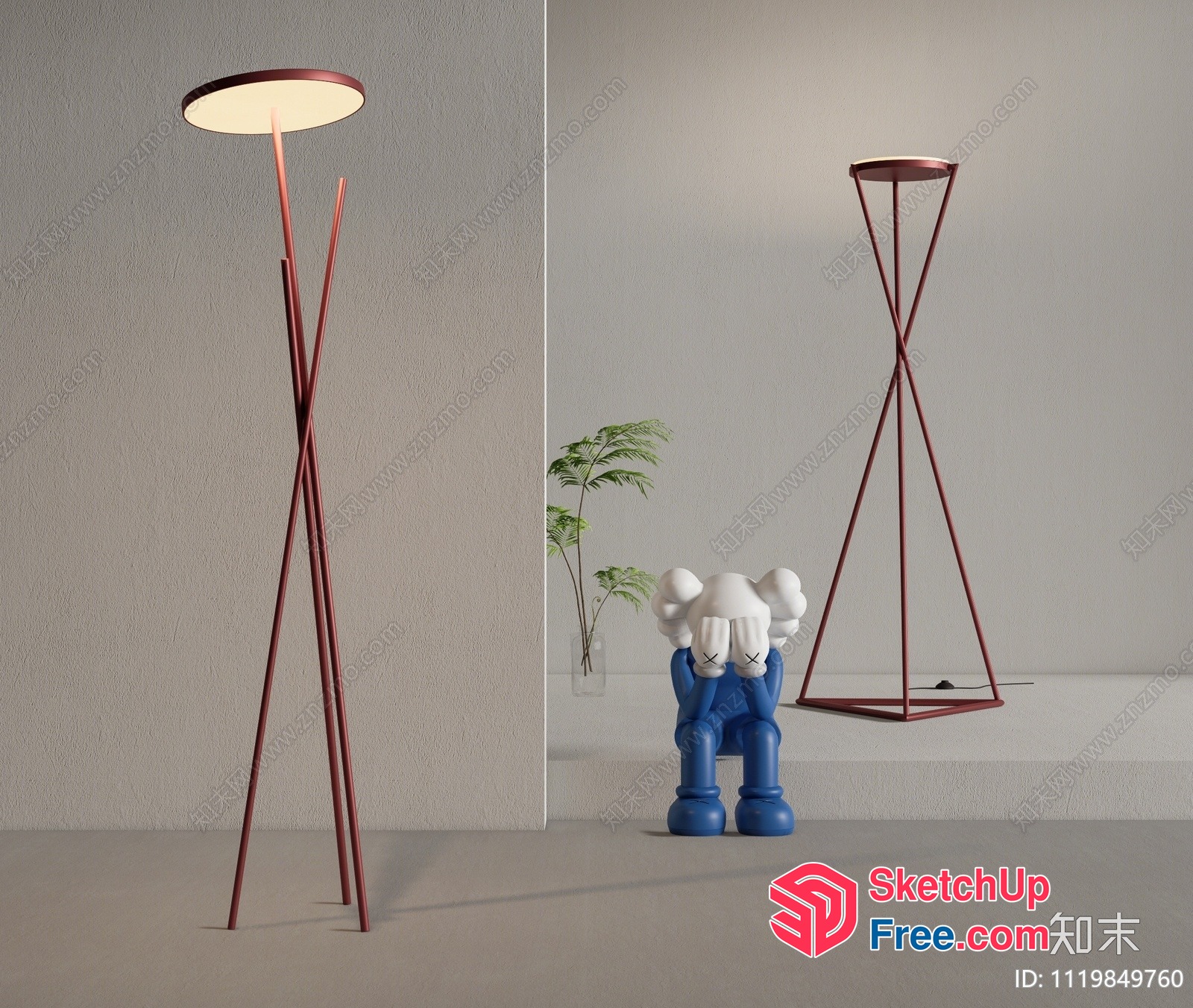 Minimalist Modern Floor Lamps 3D SketchUp File