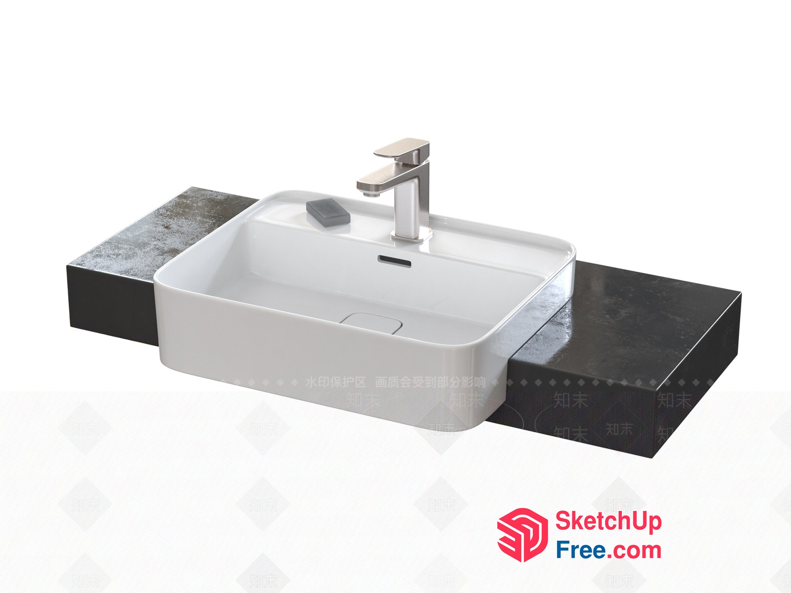 Modern Bathroom Sink And Faucet Set 3D SketchUp File