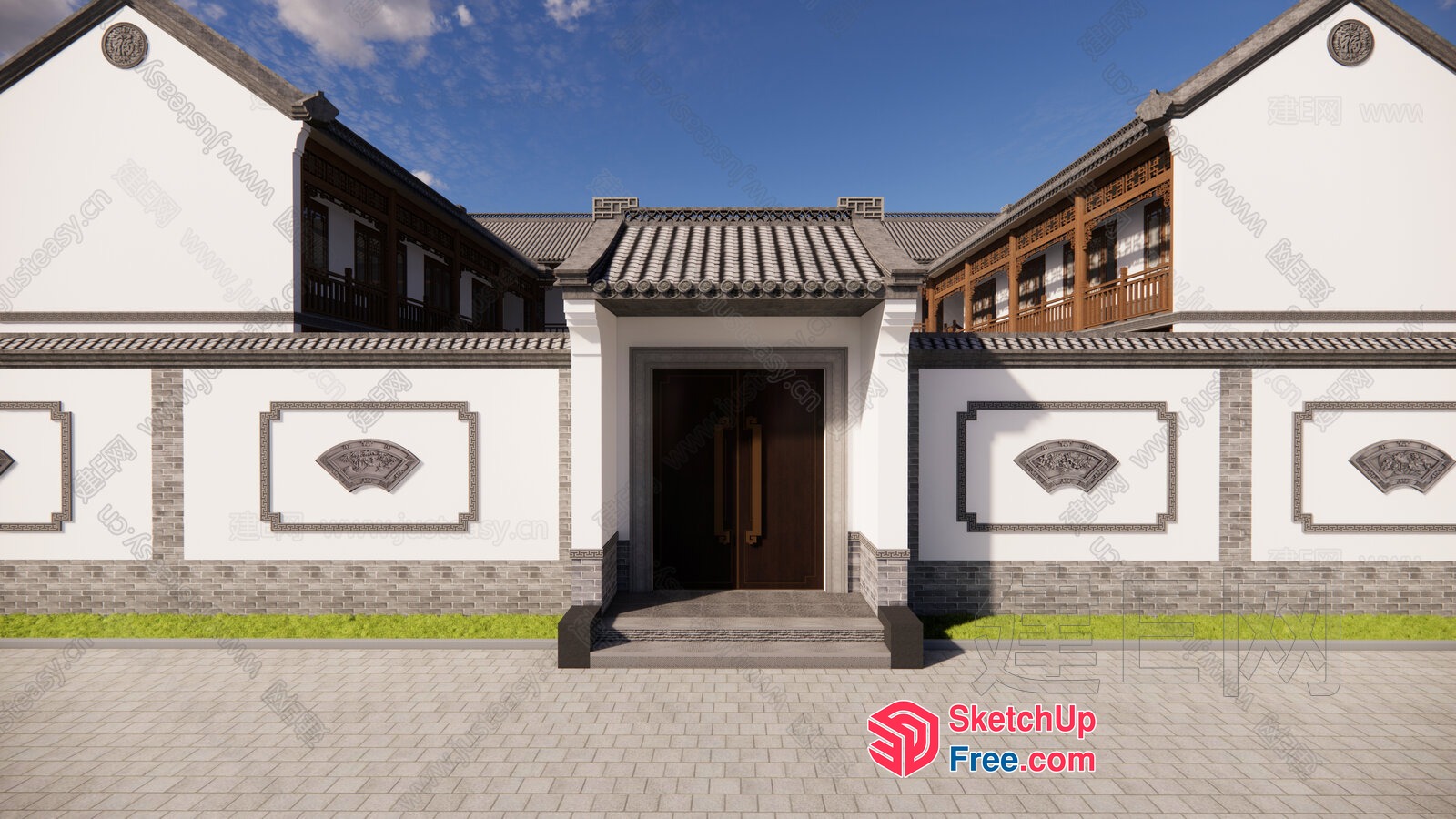 Traditional Chinese Style Building Exterior 3D SketchUp File
