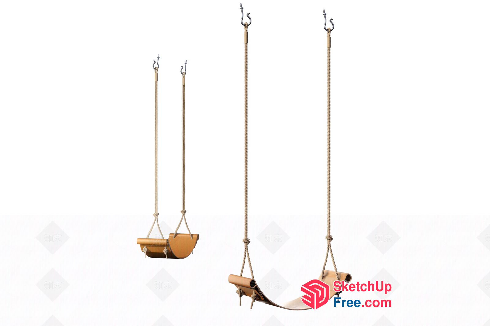 Simple Wooden Swings For Kids 3D SketchUp File