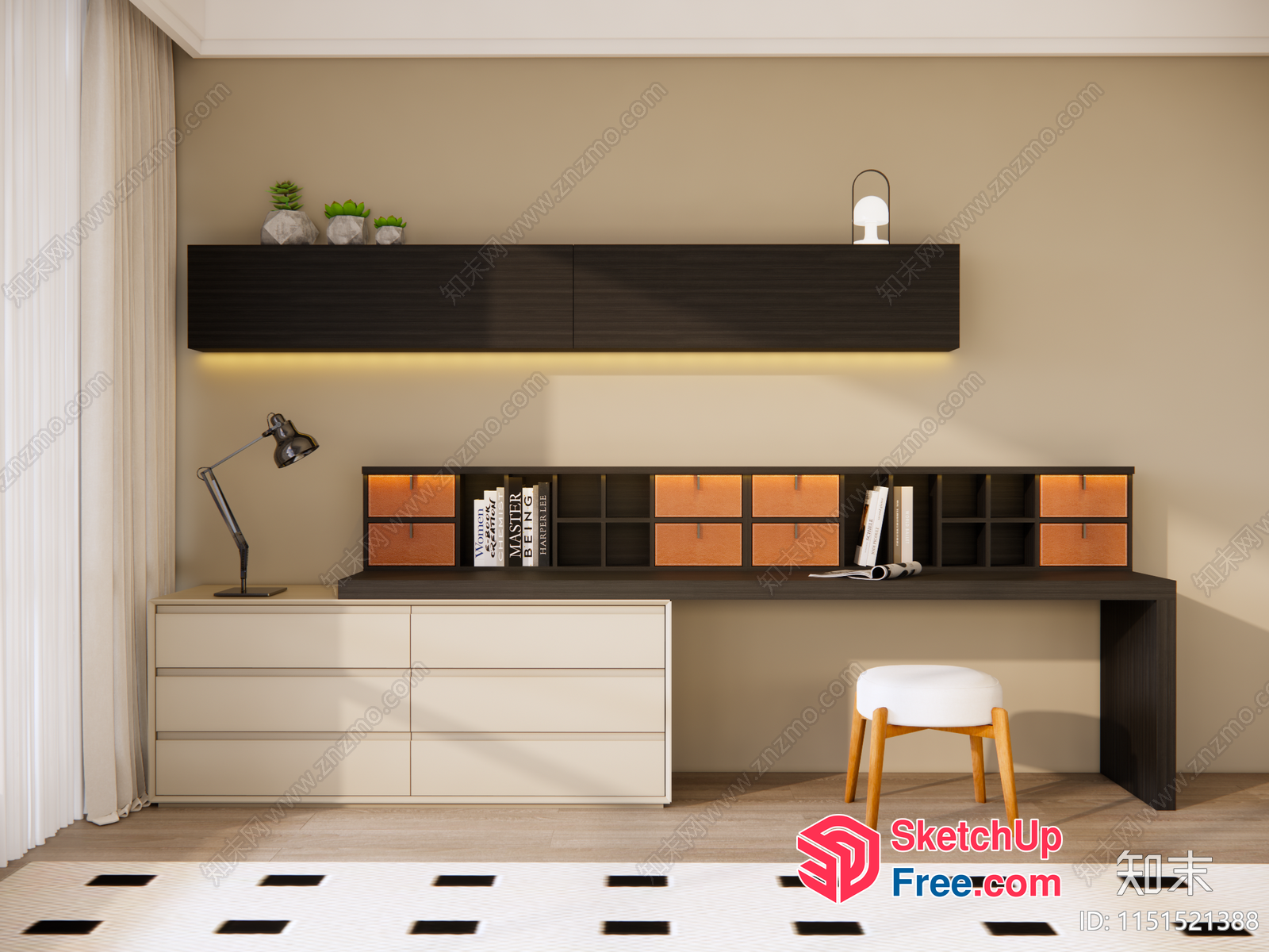Modern Minimalist Office Space With Sleek Furniture 3D SketchUp File