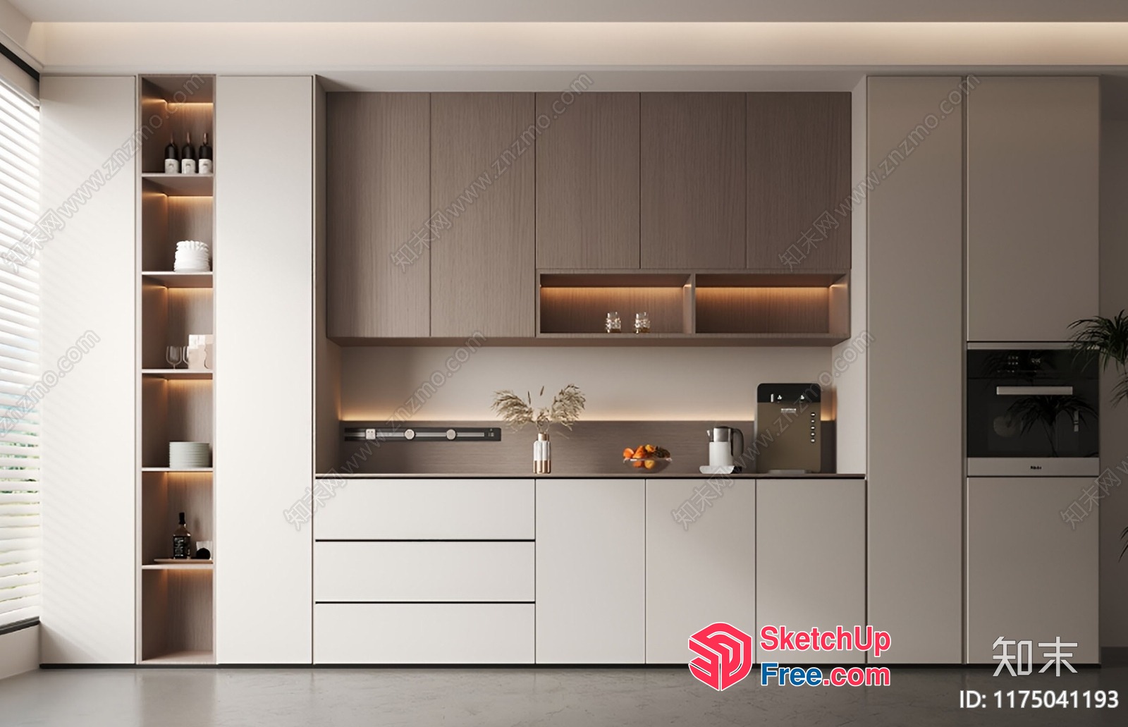 Modern Kitchen Interior Design With Sleek Cabinets And Countertops 3D SketchUp File