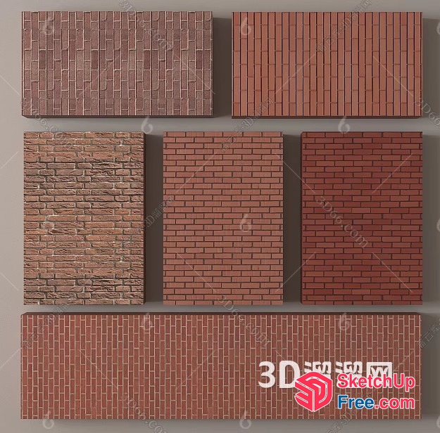 Brick Wall Patterns In Various Styles 3D SketchUp File