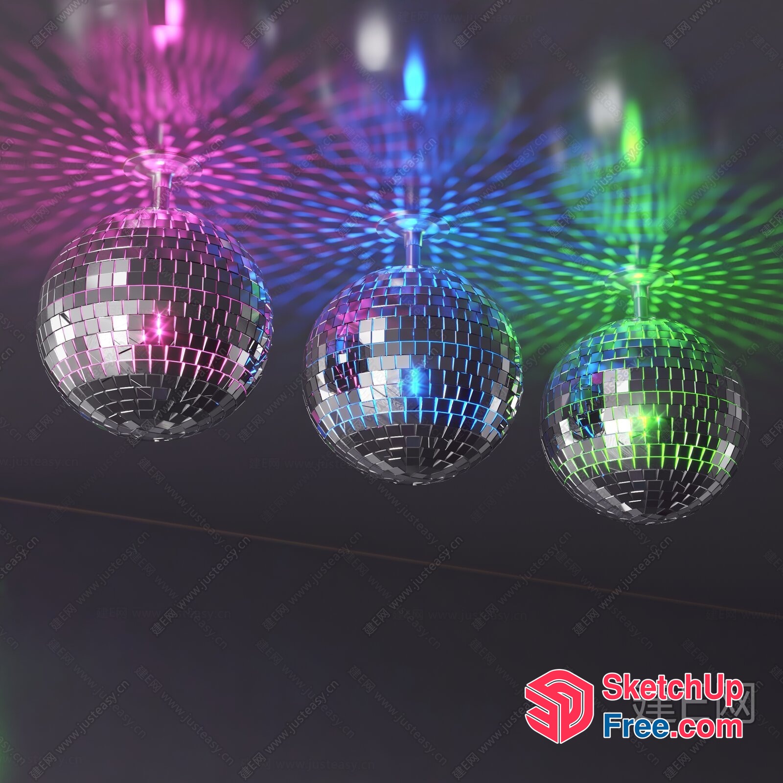 Disco Ball Ceiling Lights 3D SketchUp File
