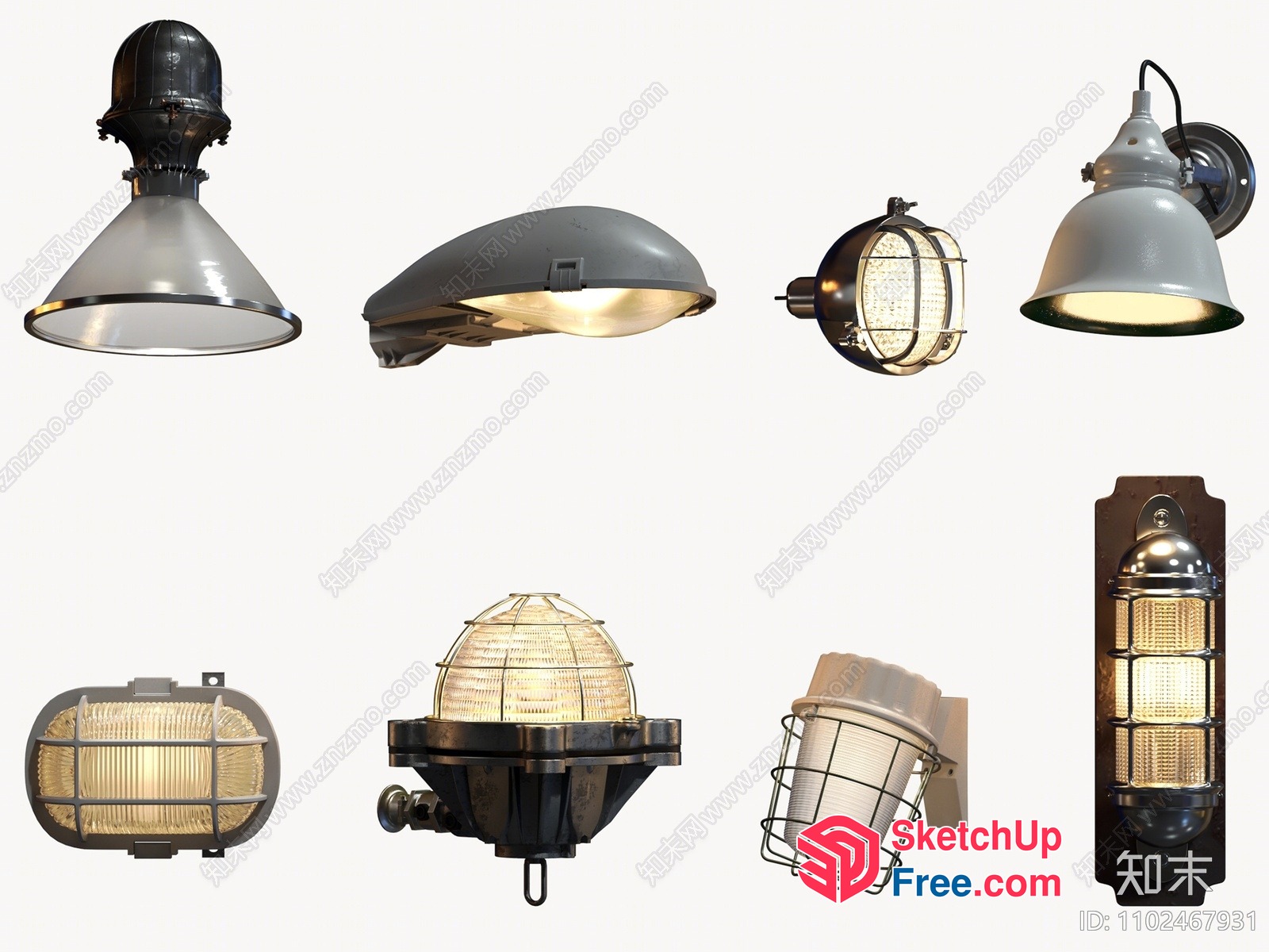 Industrial Style Light Fixtures 3D SketchUp File