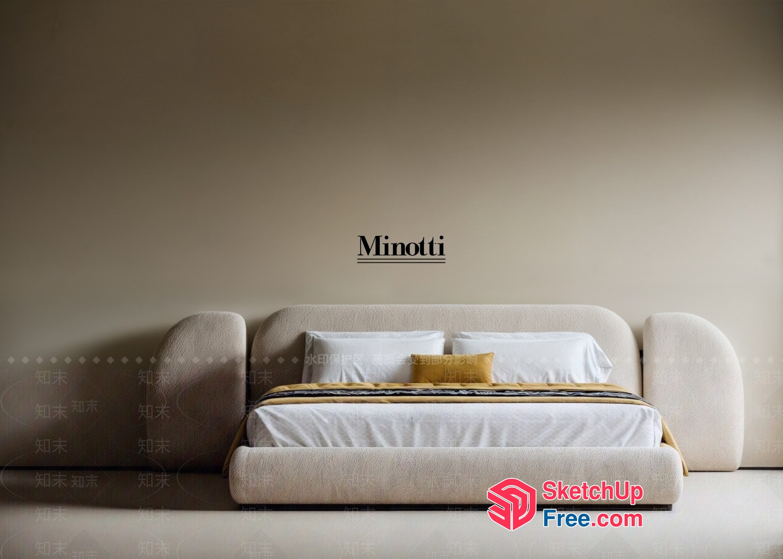 Minotti Bed 3D SketchUp File