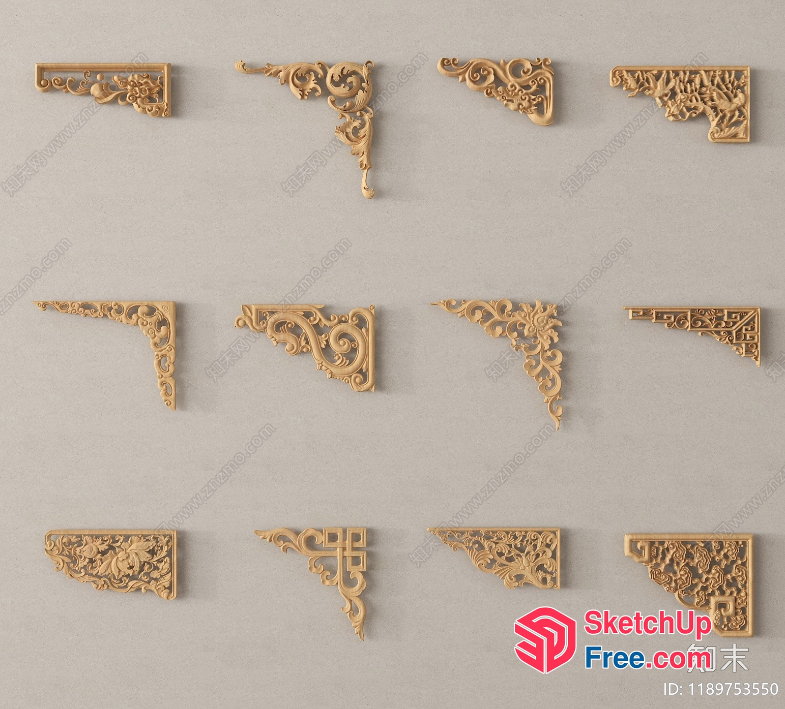 Intricate Ornate Decorative Wall Shelves 3D SketchUp File