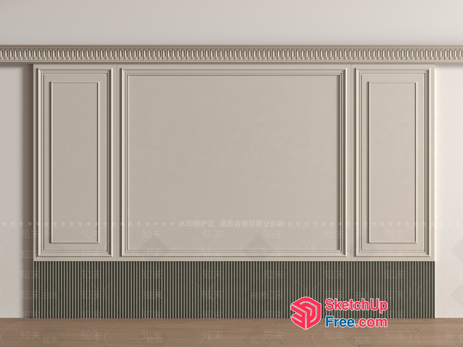 Classic Moulding Design On Wall 3D SketchUp File