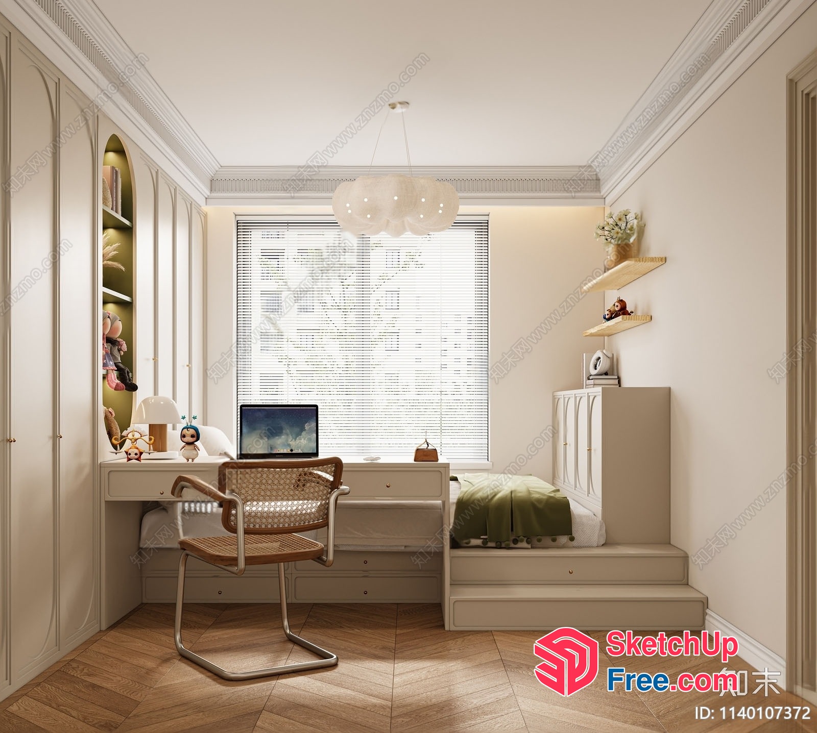 Modern Minimalist Bedroom Interior Design 3D SketchUp File
