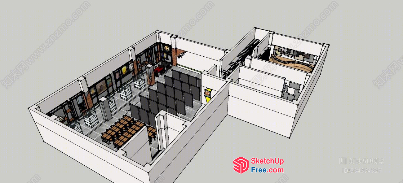 Modern Office Space With Minimalist Decor 3D SketchUp File