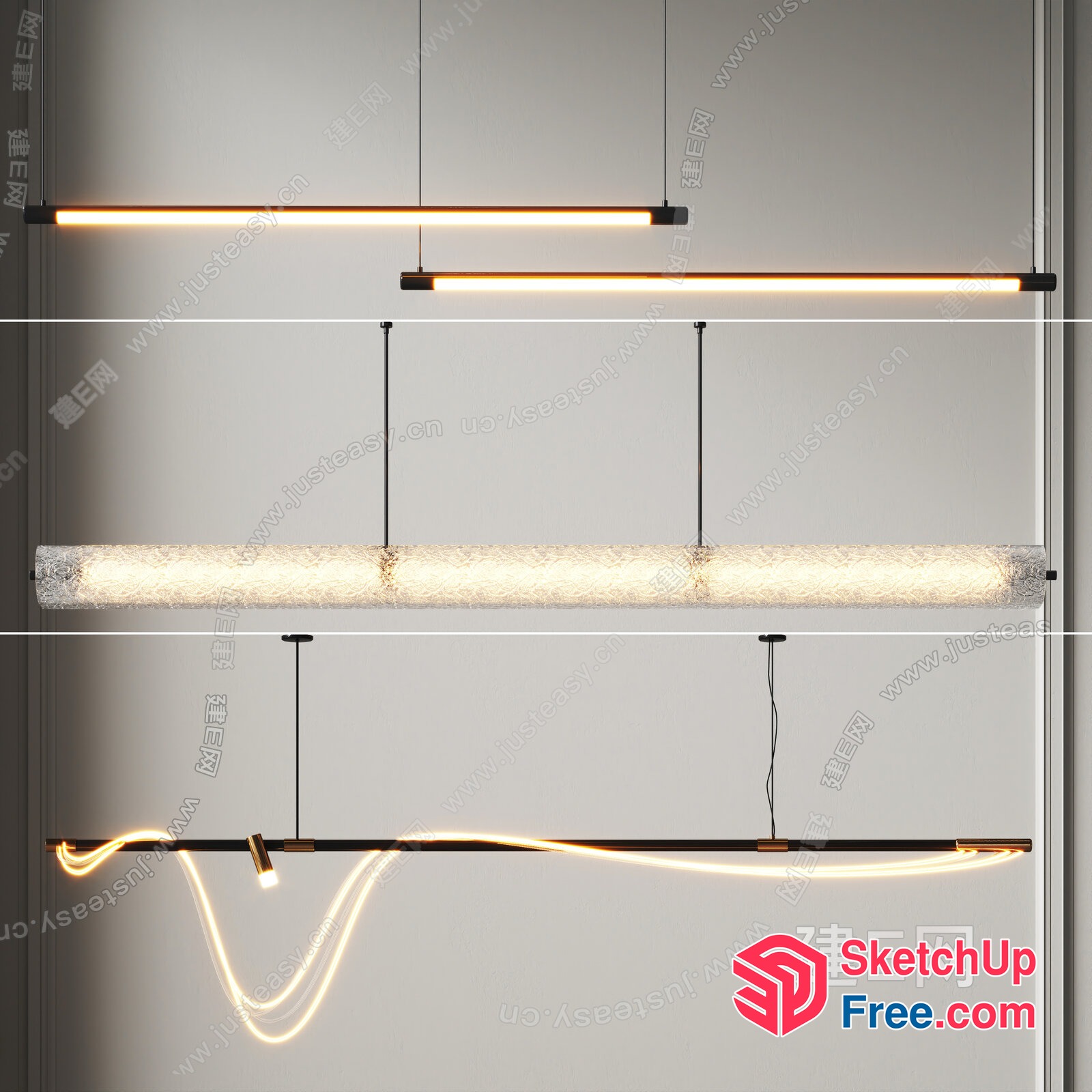 Modern Minimalist Neon Light Fixture 3D SketchUp File