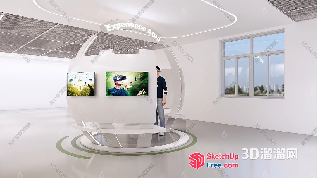 Modern Minimalist White Office Space 3D SketchUp File